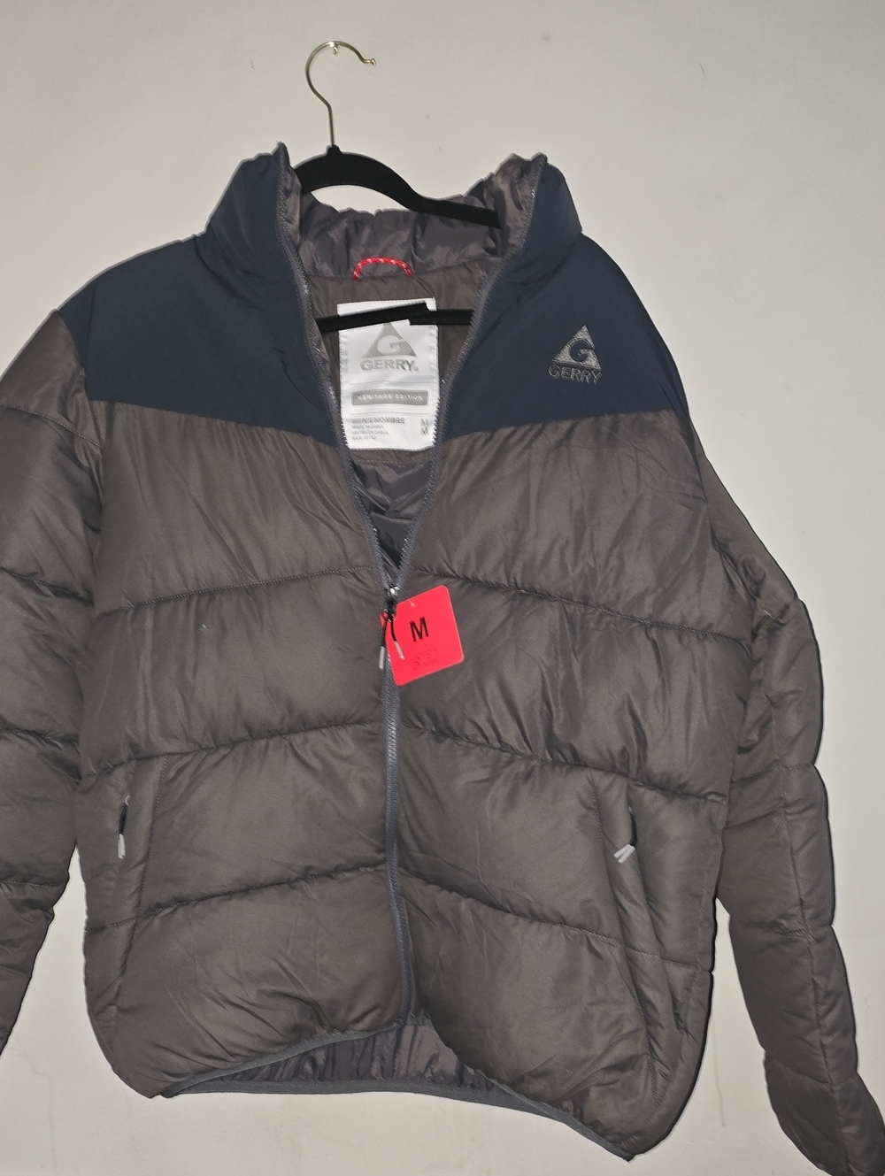 Gerry Weber Men’s Gray & Navy Colorblock Puffer Jacket New With Tags